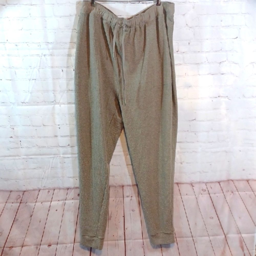 Zelos Waffle Knit Men's Tan & Gray Lounge Sweat Pants Pockets 2XLT New